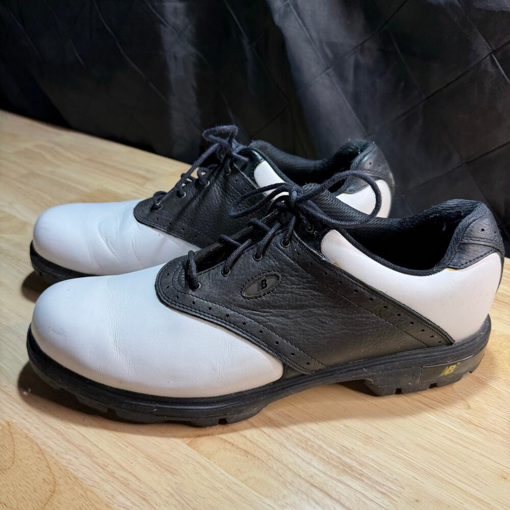 Men's New Balance MG1275W Black & White Golf Shoes, Size 11